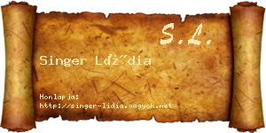 Singer Lídia névjegykártya